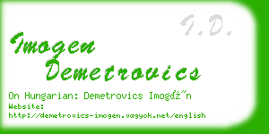 imogen demetrovics business card